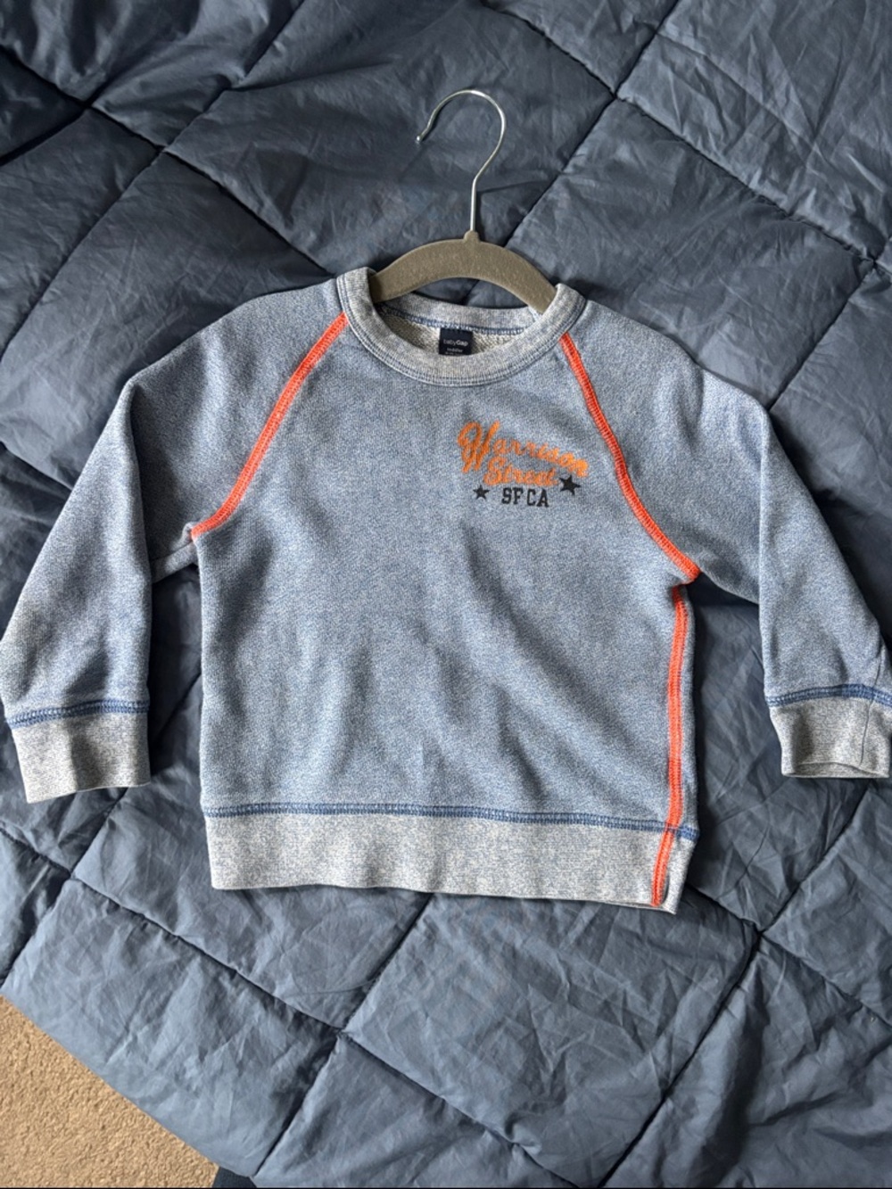 Baby Gap Blue Crewneck Sweatshirt with Orange Trim 18-24m